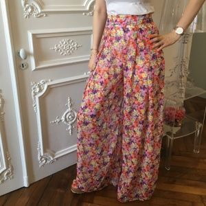 Zara pants wide leg XS  flare flower print SS2019